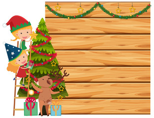 Border template with christmas theme background