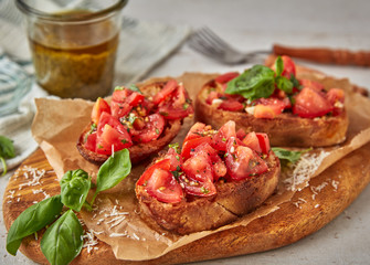 bruschetta with tomato and basil