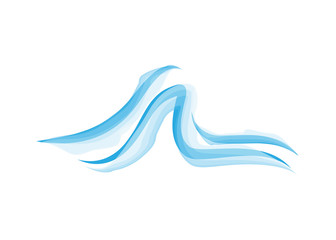 Water Wave Icon. Surf Logo. Vector Isolated On White Background. Hand Drawn Water Wave Icon. For Water Logo, Sign, Symbol, Surfing Icon, Sea And Ocean Logo. Abstract Ocean Waves Vector