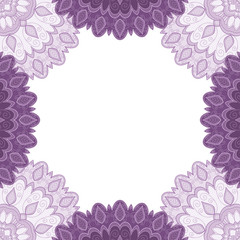 Abstract floral decorative frame for greeting card or invitation in ethnic style