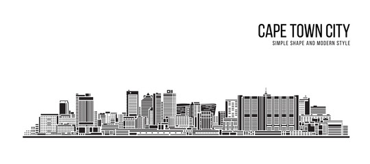 Cityscape Building Abstract Simple shape and modern style art Vector design - Cape town city