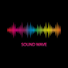 Sound Wave. Colorful sound waves for party, DJ, pub, clubs, discos. Audio equalizer technology. illustration