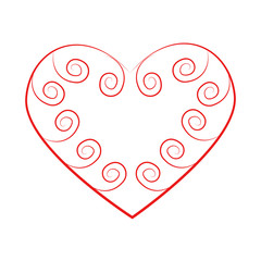 Vector heart of outline hand drawn heart icon. Illustration for your graphic design.