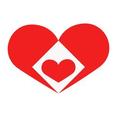 Vector heart of outline hand drawn heart icon. Illustration for your graphic design.