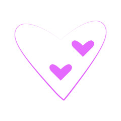 Vector heart of outline hand drawn heart icon. Illustration for your graphic design.