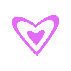 Vector heart of outline hand drawn heart icon. Illustration for your graphic design.