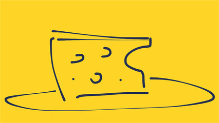 cheese yellow art-line symbol icon