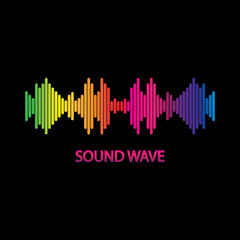 Sound Wave. Colorful sound waves for party, DJ, pub, clubs, discos. Audio equalizer technology. illustration