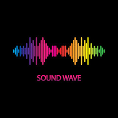 Sound Wave. Colorful sound waves for party, DJ, pub, clubs, discos. Audio equalizer technology. illustration