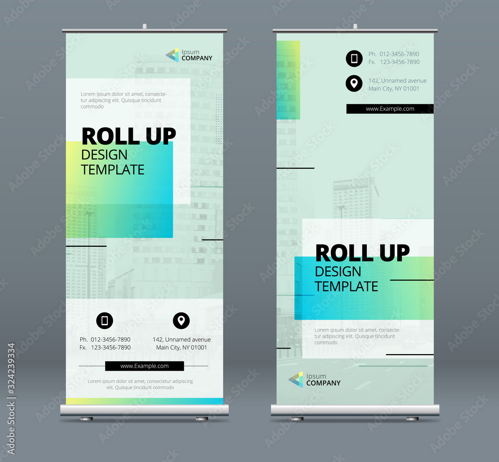 Wall mural light business roll up banner. abstract roll up background for presentation. vertical roll up, x-sta