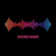 Sound Wave. Colorful sound waves for party, DJ, pub, clubs, discos. Audio equalizer technology. illustration