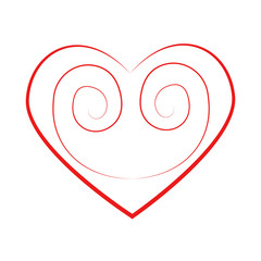 Vector heart of outline hand drawn heart icon. Illustration for your graphic design.