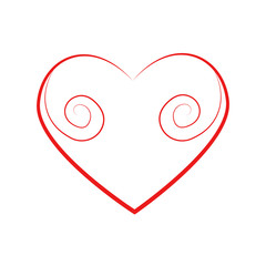 Vector heart of outline hand drawn heart icon. Illustration for your graphic design.