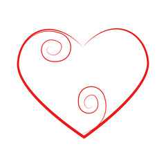 Vector heart of outline hand drawn heart icon. Illustration for your graphic design.