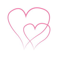 Vector heart of outline hand drawn heart icon. Illustration for your graphic design.