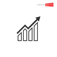 Growth Chart Icon Logo Design Vector