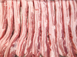 Pork belly in market. For background or texture. Can be used for food concept.
