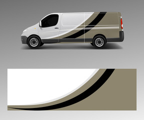 Graphic abstract wave designs for wrap vehicle branding car. Pick up truck and cargo van car wrap design vector.