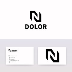 Obraz premium Clean N letter logo icon sign vector design. Company business card with logotype.