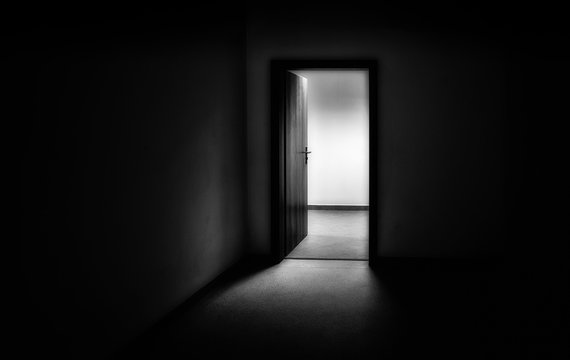 Light entering through open doors in room