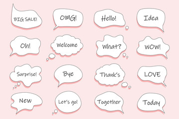 Bubble talk phrases. 