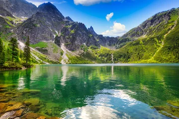 Fototapete Tatra Schönes Auge des Seesees in Tatra-Bergen, Polen