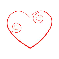 Vector heart of outline hand drawn heart icon. Illustration for your graphic design.