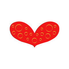 Vector heart of outline hand drawn heart icon. Illustration for your graphic design.