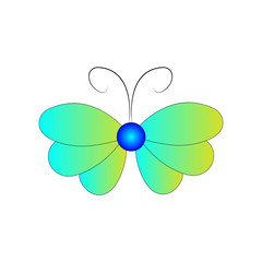 Butterfly design. Vector Beautiful Butterfly isolated on white background. Butterfly - vector icon.