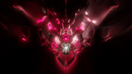 abstract red demon head 3d rendering illustration background