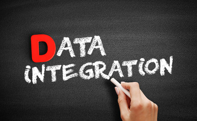 Data Integration text on blackboard, technology concept background