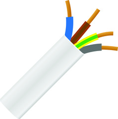 Electric cable icon, wire icon - vector illustration