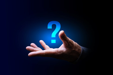 mano, palmo, punto interrogativo