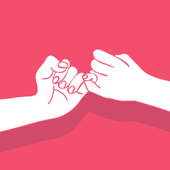 hand holding vector Promise  Flat design style