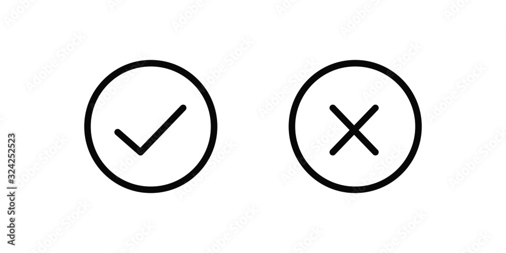 Poster check mark and wrong vector isolated icon