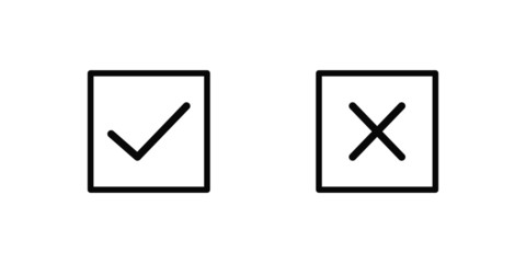 check mark and wrong vector isolated icon