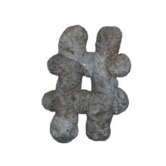 Stone Letters isolated on white background - 3D render