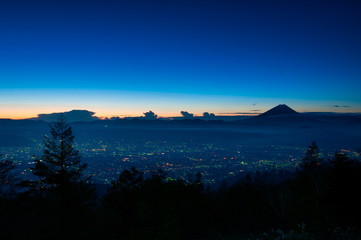 富士山, 山中湖, 風景, 雪, 自然, 空, 夜景, 日本, 青, 美しい