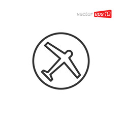 Plane Transportation Icon Logo Design Vector