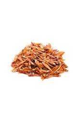 Fried fish on white background