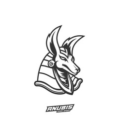 Anubis Esport gaming mascot logo template Vector. Modern Head Anubis Logo Vector, Illustration