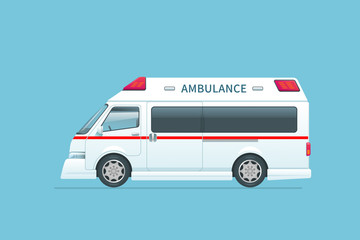 The stock vector illustration of an ambulance in a Japanese style is isolated on a simple background. © VIT VECTOR ART