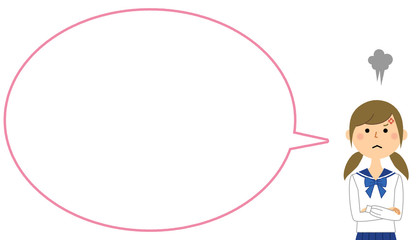 怒る学生　ふきだし