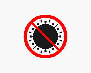 No Virus, disease, flu icon. Vector illustration, flat design.