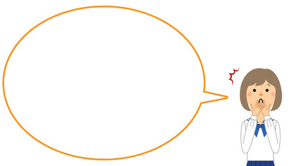 驚く学生　ふきだし