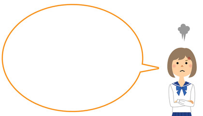 怒る学生　ふきだし