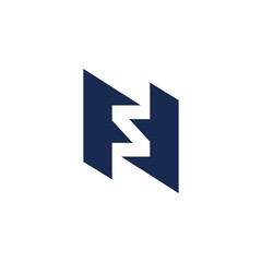 letter fs symbol geometric arrow logo vector