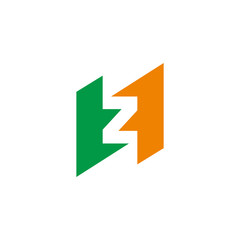 letter tz symbol geometric arrow design logo vector