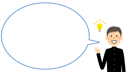 ひらめく学生　ふきだし