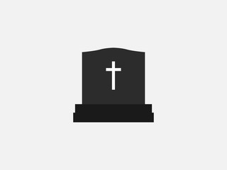 Fototapeta premium Gravestone, graveyard, rip icon. Vector illustration, flat design.